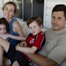 Sarah Peddie-McGuirk and James Turnbull with their children, Henry, 6, and Sadie, 4.