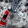 Volkswagens in a tower storage facility in Wolfsburg, Germany, last year.