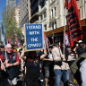 ‘Touch one, touch all’: Thousands of union members join CFMEU rally in Sydney