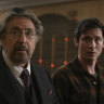 Al Pacino as Meyer Offerman and Logan Lerman as Jonah Heidelbaum in Hunters.