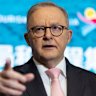 Prime Minister Anthony Albanese speaks at a press conference in Shanghai.