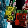 NDIS advocates during a post-budget press conference at Parliament House in Canberra on Wednesday.