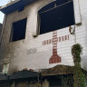 A church burned by an angry Muslim mob is seen in Jaranwala near Faisalabad, Pakistan.