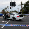 Engadine crash which has closed the Princes Highway. A police officer and other people suffered “multiple stab wounds” and lacerations after the collision. August 25, 2024. Photo Edwina Pickles SMH
