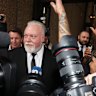 SMH Kyle Sandilands leaving  the Federal Court for the start of Kyle Sandilands v ARN on Friday.