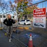 Toorak business owner Karlie Crow at the closed car park in Carters Avenue opposite her old shop.