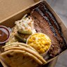 The brisket box at Hatz Off BBQ, Taren Point. 