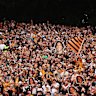 Fans at Leichhardt Oval on Sunday.