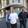 From left: Andreas Papadakis, James Kelly and Luke Skidmore outside their soon-to-open restaurant, Harriot.