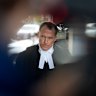 Colin Mandy, SC, outside court in Morwell on Thursday.