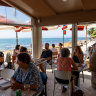 The outdoor seating at Bobbys in Cronulla. 