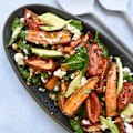Roasted sweet potato, avocado and lentil salad is a winter winner.