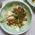 Spicy butter beans with cool yoghurt.