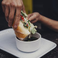 Lit Canteen’s juicy pho-mi sandwich with slow-cooked brisket.