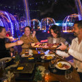 Inside the Raclette Igloo atop Broadway Shopping Centre.