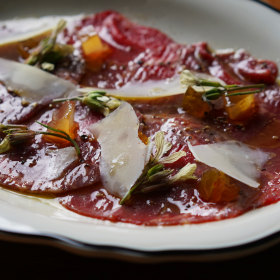 Beef carpaccio.