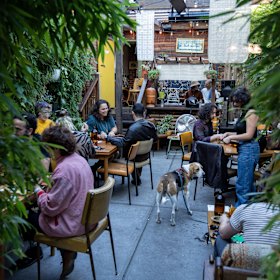 The next-gen Greek restaurant has a dog-friendly courtyard.