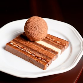 Milo layer cake with Milo ice-cream.