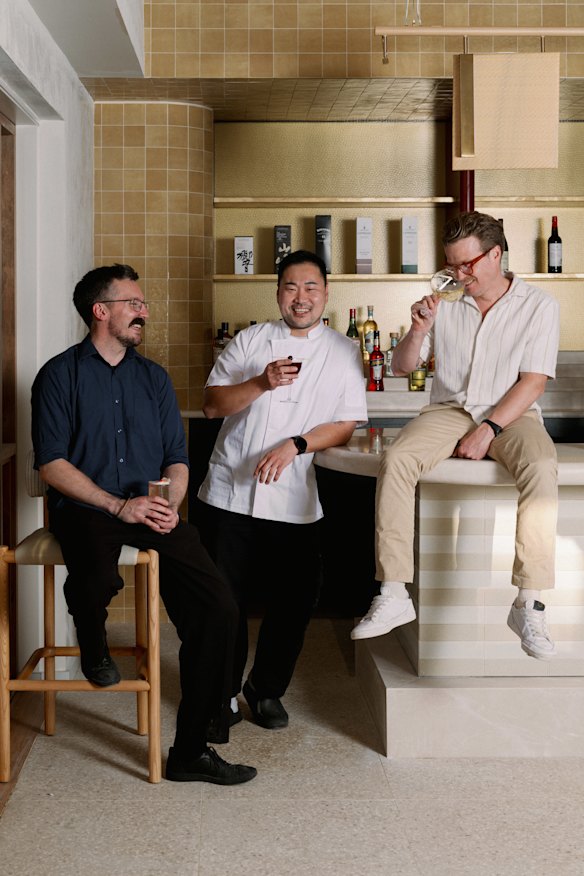 Tigerfish bartender Brendan Scott Grey, head chef Steven Ryu and venue manager Mark Rutter.