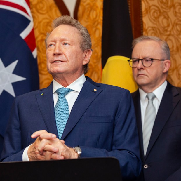 Fortescue founder Andrew Forrest and Prime Minister Anthony Albanese.