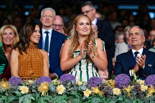 Queen Mary of Denmark, left, and Crown Princess Amalia of the Netherlands 