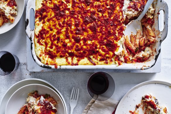 Clear out the crisper for this adaptable pasta bake. 