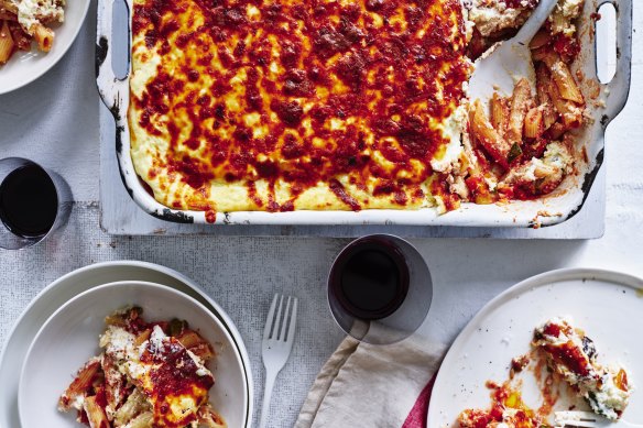 Clean-the-fridge pasta bake