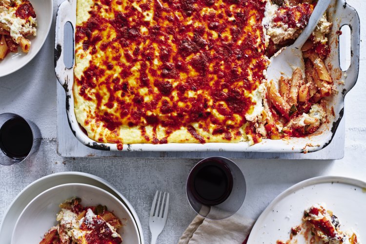 Clear out the crisper for this adaptable pasta bake.