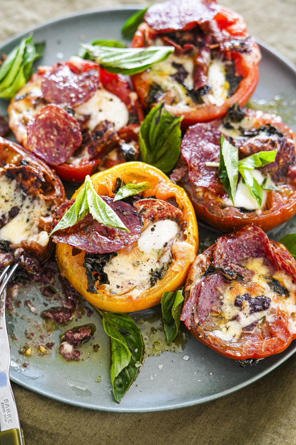 These pizza-inspired tomatoes are delicious, even if they are overcooked and collapse.