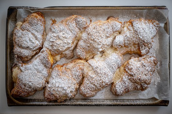The signature almond croissants.