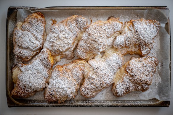 The signature almond croissants.