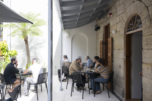 Bread and Wine’s front courtyard at the former home of the Commons Local Eating House.