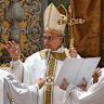 Pope Leo XIV concelebrates Mass with the College of Cardinals inside the Sistine Chapel. 
