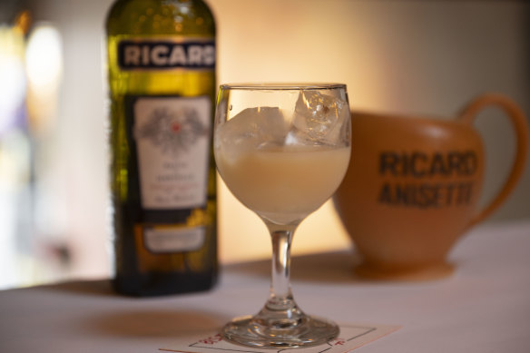 Bistro Grenier serves bistro drinks such as Ricard Pastis.