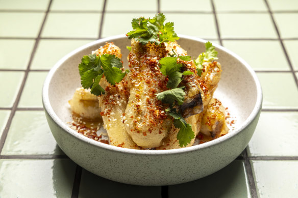 Typhoon shelter-style crispy eggplant.