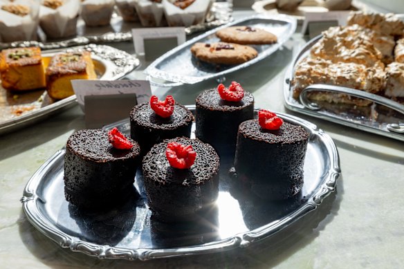 Baked goods on the counter.