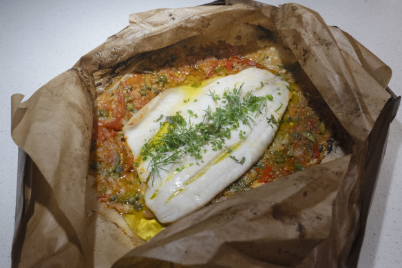 Roast barramundi.