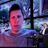 OpenAI CEO Sam Altman (virtual) with CommBank CEO Matt Comyn.