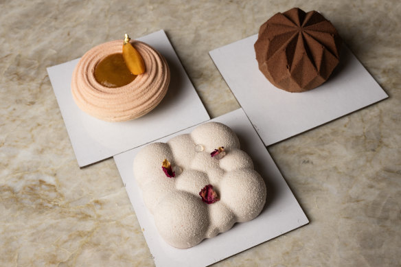 Left to right: Honey cake, Cloud cake and Maro cake.