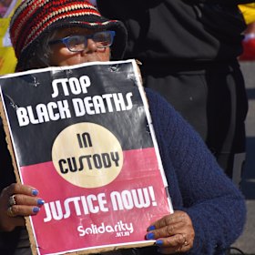 Local community Elder Marlene Weribone at Wednesday’s march.