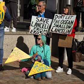 Signs at the Lancelin Rescue Ride protest on Thursday.                                                            