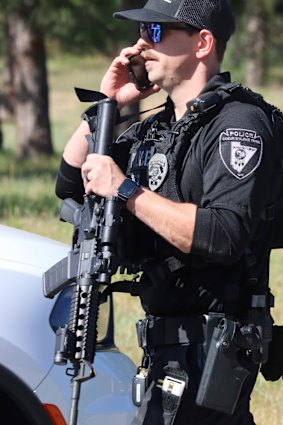 Coeur d’Alene police joined with other law enforcement near the scene.