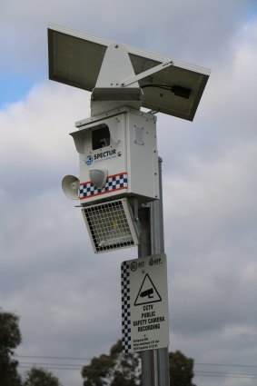 One of the new solar-powered public safety CCTV cameras installed in the ACT.