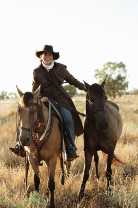 Sarah Wheeler in western NSW during her six-month journey.