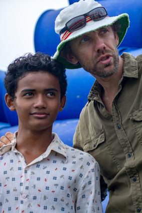 Buoyancy director Rodd Rathjen with his young star Sarm Heng.