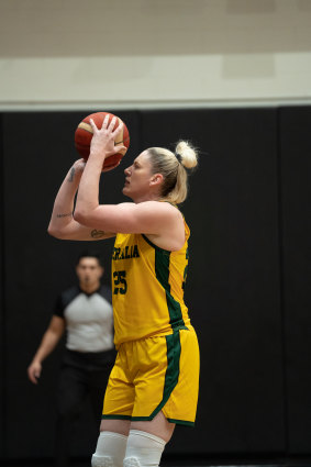 Lauren Jackson was back in action for the Opals.