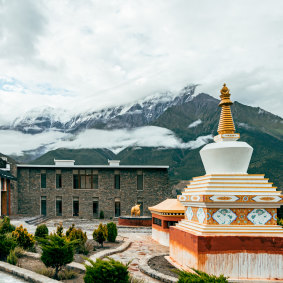 Snow-topped splendour … Shinta Mani Mustang Nepal Hotel.