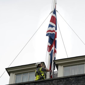 Flags above Downing Street are lowered to half-mast to honour Amess.