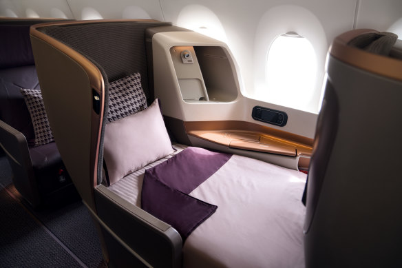 The seat converts to at 78-inch (198-centimetre) flat bed.