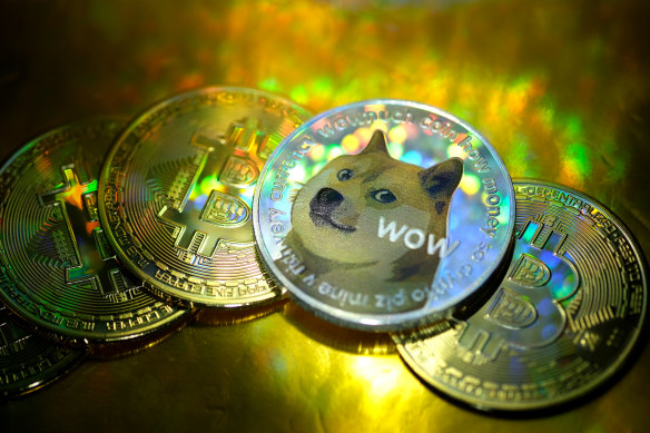 Dogecoin’s value was bumped up after a tweet by Elon Musk. This is an artist’s impression, not a real coin. 